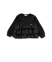 【店舗限定】ニットリブ+フリルトレーナー(95~150cm)