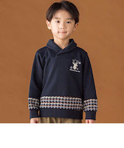 【店舗限定】【お揃い】ショールカラー裏毛×ノルディック切り替えトレーナー(95~150cm)