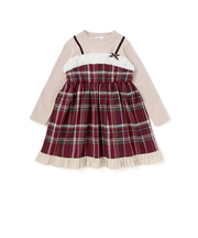 【お揃い】キラキラ刺しゅうボアドッキングワンピース(80~130cm)