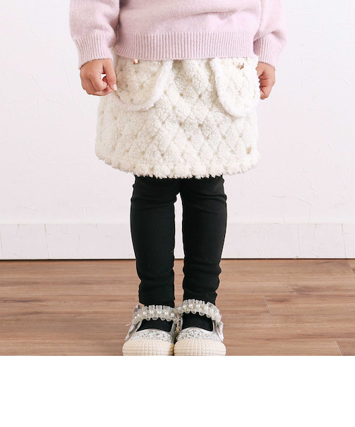 【お揃い】もこもこキラキラボアスカッツ(80~130cm)