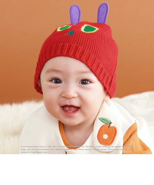 絵本コラボ-はらぺこあおむし-】あおむしフェイスニット帽｜ベベ