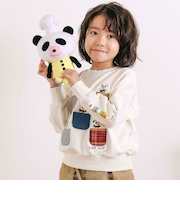 【絵本コラボ-パンダのおさじとフライパンダ-】いろいろモチーフトレーナー(80~120cm)