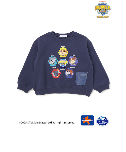 【「パウ・パトロール」スピンオフ・シリーズ「ラブル&クルー」×SLAPSLIP】デニムポケットトレーナー(90~130cm)
