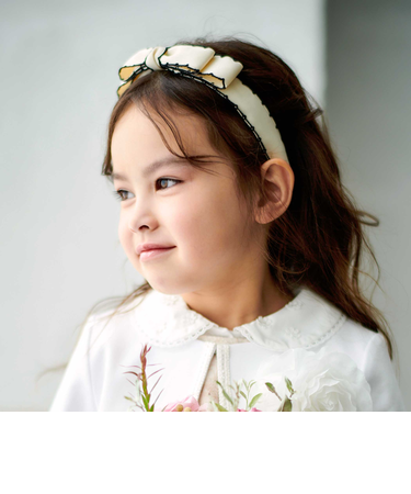 バイカラースカラップリボンカチューシャ