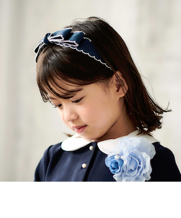 バイカラースカラップリボンカチューシャ