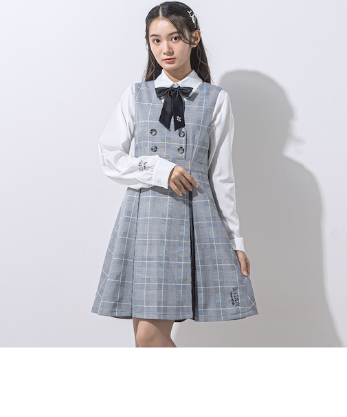 グレンチェックジャンパースカート(130~160cm)