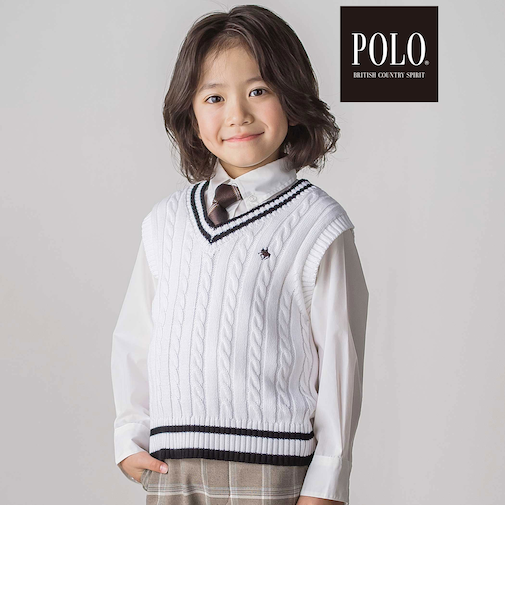 【POLO BCS(ポロ・ビーシーエス)×SLAP SLIPコラボ】チルデンニットベスト(90~130cm)