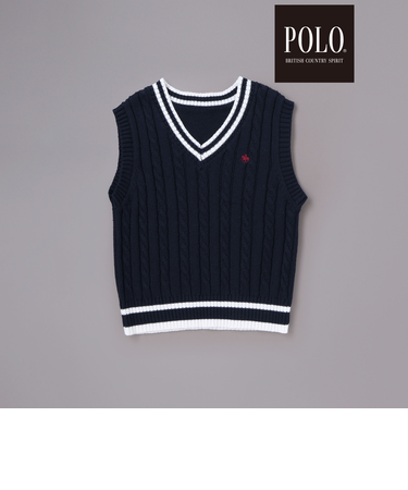【POLO BCS(ポロ・ビーシーエス)×SLAP SLIPコラボ】チルデンニットベスト(90~130cm)