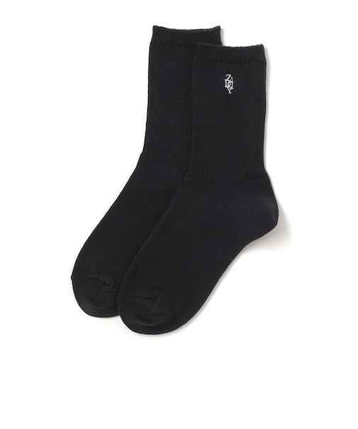 【 ニコ☆プチ 掲載 】ロゴ刺しゅうリブソックス(19~24cm)