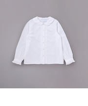 袖口フリルサテン長袖ブラウス(110~130cm)