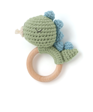 アイスクリームクマウサギアニマル恐竜かぎ編みモチーフ付き歯がためベビー