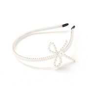 パールビーズお花レースカチューシャ