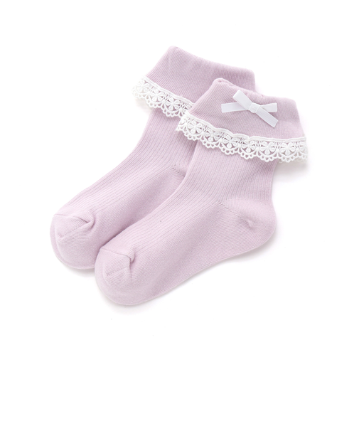 折り返しレースリボンソックス(13~21cm)