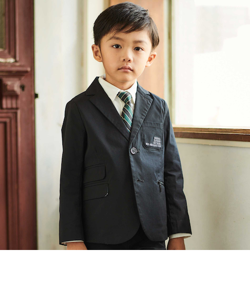 ファスナーポケットハイストレッチアシンメトリージャケット(110~160cm)