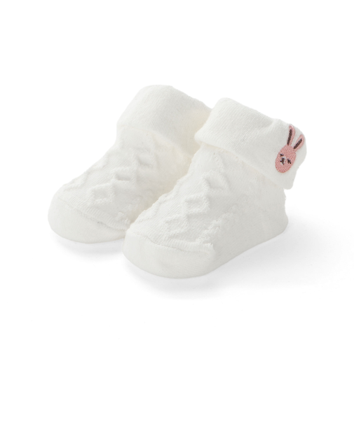 【お揃い】折り返しウサギ刺しゅうソックス(8~13cm)