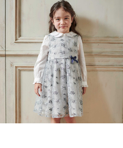 【日本製】チュール花柄刺しゅうジャンパースカート(110~130cm)