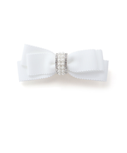 ラインストーングログランリボンヘアクリップ