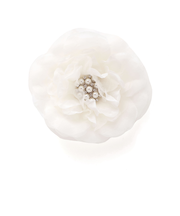 【日本製】オーガンジービジューフラワーコサージュ