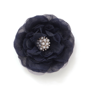 【日本製】オーガンジービジューフラワーコサージュ