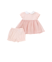 オーガンジー襟付きパフスリーブワンピース＋ブルマセット ベビー(70~90cm)