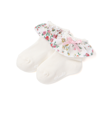 【日本製】【お揃い】リバティ(BluebellFields) タナローンフリルソックスベビー(8~13cm)