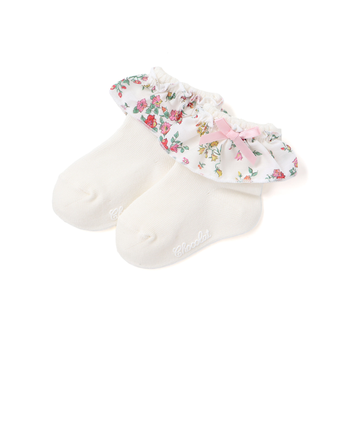 【日本製】【お揃い】リバティ(BluebellFields) タナローンフリルソックスベビー(8~13cm)