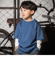 アシンメトリー重ね着風BIGミニ裏毛&ロングTシャツセット(110~160cm)