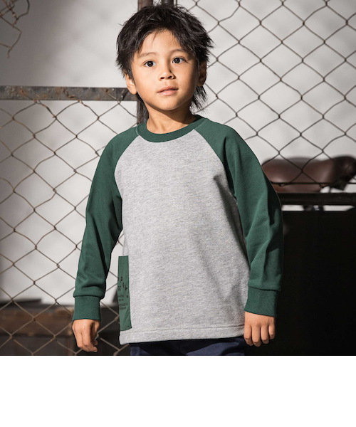 バイカラーラグランロゴBIGトレーナー(110~160cm)｜ベベ オンライン