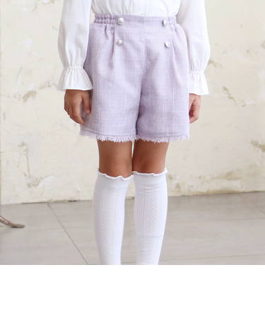 【お揃い】ツイード調フリンジショートパンツ(90~150cm)