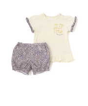 天竺半袖Tシャツ＆花柄プリントブルマセット(70~90cm)