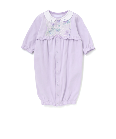 【お揃い】オーガンジー花柄プリント長袖2WAYオール(50~75cm)