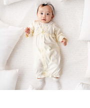 【お揃い】オーガンジー花柄プリント長袖2WAYオール(50~75cm)