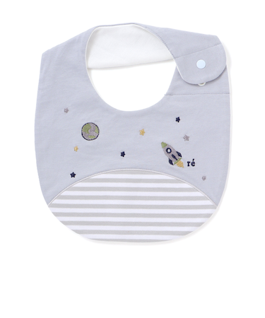 【お揃い】天竺宇宙モチーフ刺しゅうスタイ(70~80cm)