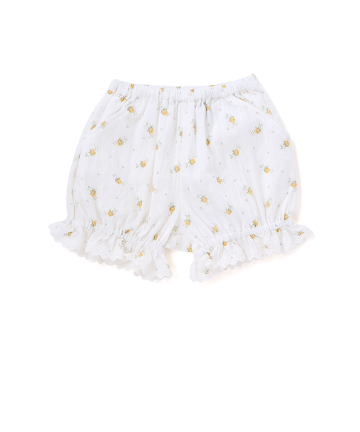 【お揃い】花柄裾レースフリルブルマ(80~90cm)
