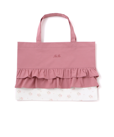 花柄切り替えフリルレッスンバッグ