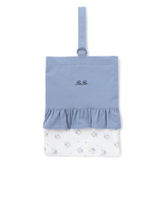 花柄切り替えフリルシューズバッグ