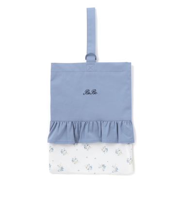 花柄切り替えフリルシューズバッグ