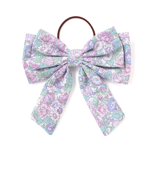 【日本製】【お揃い】リバティ(leontyne dream)プリントタナローンリボン型ヘアゴム