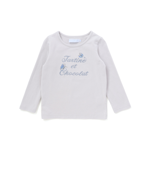 リバティ(leontyne dream)プリントタナローン蝶々アップリケロゴ長袖Tシャツ(100~140cm)