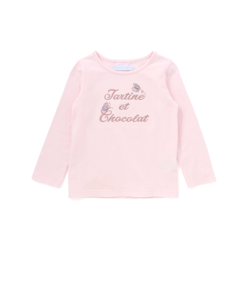 リバティ(leontyne dream)プリントタナローン蝶々アップリケロゴ長袖Tシャツ(100~140cm)