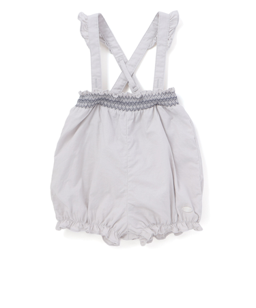 シーチングスモッキング肩ひも付きブルマベビー(70-90cm)