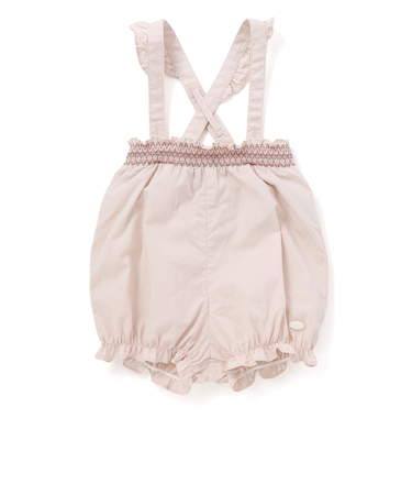 シーチングスモッキング肩ひも付きブルマベビー(70-90cm)