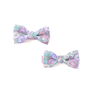 【日本製】【お揃い】リバティ(leontyne dream)プリントタナローンリボン型ヘアクリップ2点セット