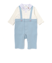 アニマルクマさんおしりパッチサロペット重ね着風カバーオールベビー(70~80cm)