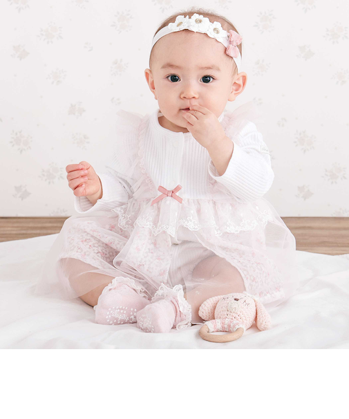 チュール花柄スカートドッキングボディミニベビー(70~80cm)