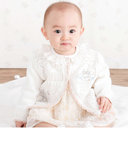 レース編みモチーフ刺しゅうニットカーディガンベビー(70~80cm)
