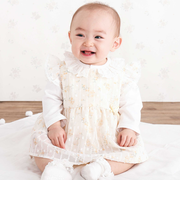 花柄シフォンレースワンピース+フリルブルマセットアップベビー(70~80cm)