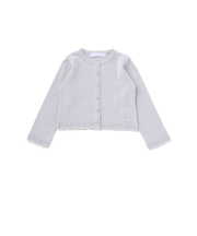 【日本製】【お揃い】ドラロン綿飾り編み長袖カーディガン(100~140cm)