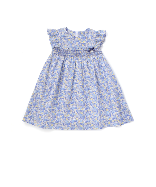 【日本製】【お揃い】リバティ(leontyne dream)プリントタナローン花柄スモッキングワンピース(90~140cm)