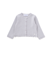 【日本製】【お揃い】ドラロン綿飾り編み長袖カーディガン(70-90cm)